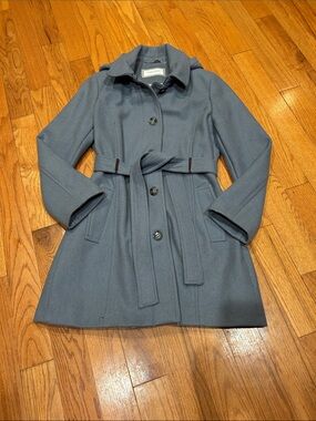 Calvin Klein Dusty Blue Belted Trench Coat